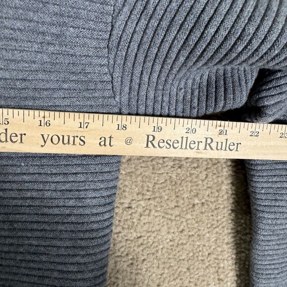 Theory Sweater Womens Smalll S Noble Gray Ribbed Mock Neck Wool Blend Pullover - Picture 6 of 10